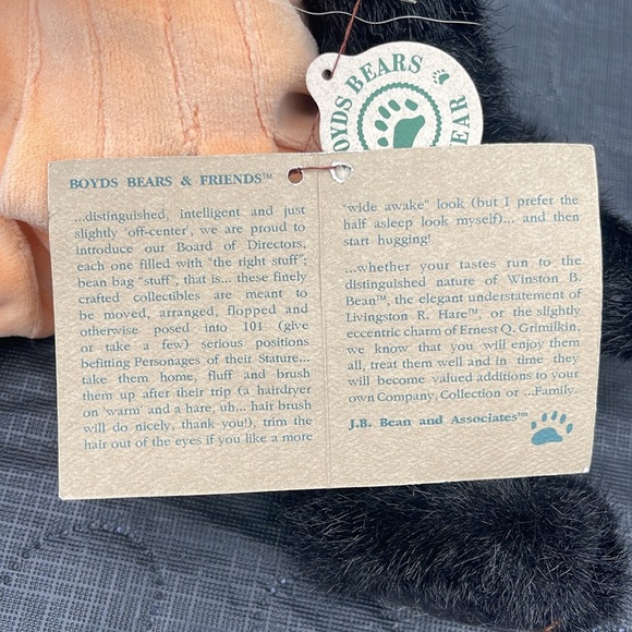 Boyd's Bears Halloween Black Cat - Orange Overalls-Tags Attached - Picture 5 of 8